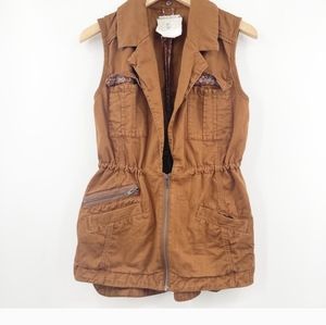 Hei Hei Anthropologie Brown cargo vest SZXS NWT